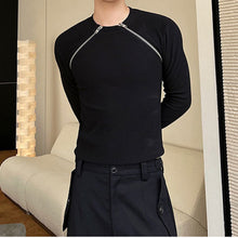 Load image into Gallery viewer, Zip-panel Skinny Long-sleeved T-shirt
