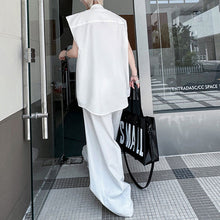Load image into Gallery viewer, Stand Collar Sleeveless Shirt Casual Trousers Two-piece Suit
