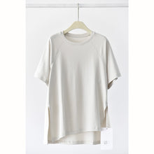 Load image into Gallery viewer, Raglan-sleeve T-shirt with An Irregular Hem
