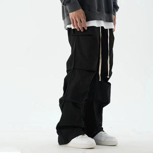 Vintage Wrinkled Drawstring Trousers