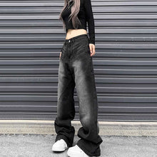 Load image into Gallery viewer, American Washed Distressed Wide-leg Jeans
