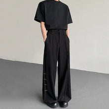 Load image into Gallery viewer, Double Belt Metal Drape Punk Straight Trousers

