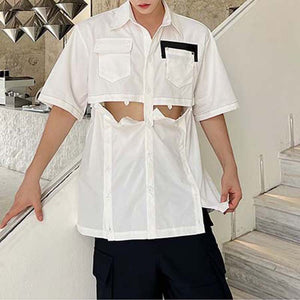 Summer Stitching Casual Short Sleeve Shirt