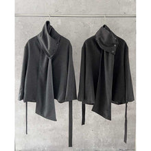 Load image into Gallery viewer, Stand-up Collar and Belted Waist Wool Coat
