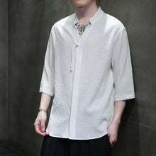 Load image into Gallery viewer, V-neck Pleated Three-quarter Sleeve Shirt
