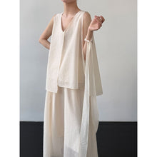 Load image into Gallery viewer, Sleeveless Ribbon-Tie Top and Skirt Two-Piece Set
