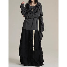 Load image into Gallery viewer, Asymmetrical Ribbon Long Sleeves T-Shirt
