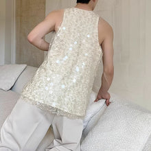Load image into Gallery viewer, Embroidered Sequined Double Mesh Vest
