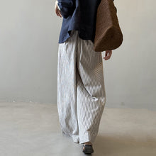 Load image into Gallery viewer, Striped Straight High Waist Loose Wide Leg Pants

