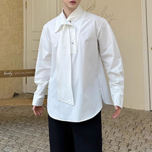Load image into Gallery viewer, Tie-Panel Drape Casual Shirt
