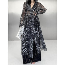 Load image into Gallery viewer, Women's Zebra-print Long-sleeve Sun Protection Chiffon Shirt with Drawstring
