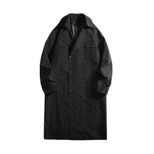 Load image into Gallery viewer, Black Knee-length Trench Coat
