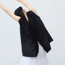 Load image into Gallery viewer, Petal Collar Sleeveless Reversible Shirt

