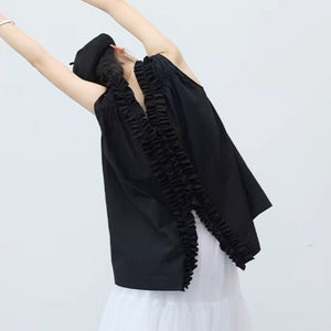 Petal Collar Sleeveless Reversible Shirt