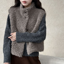 Load image into Gallery viewer, Sleeveless Faux Lamb Wool Vest
