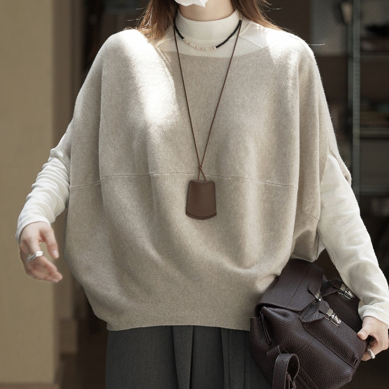 Sleeveless Crew Neck Loose Sweater
