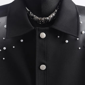 Spray-painted Beading Cropped Jacket