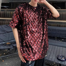 Load image into Gallery viewer, Diamond-patterned Sequined Stage T-shirt
