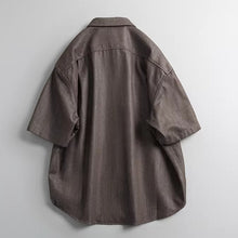 Load image into Gallery viewer, Casual Retro Twill Faux Denim Loose Collar T-Shirt
