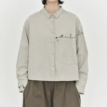 Load image into Gallery viewer, Women's Line Embroidered Collared Shirt
