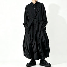 Load image into Gallery viewer, Japanese Minimalist Lyocell Draped Loose Long Sleeve Shirt
