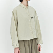 Load image into Gallery viewer, Women's Line Embroidered Collared Shirt
