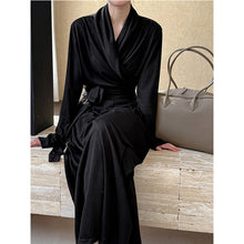 Load image into Gallery viewer, Irregular One-shoulder Waisted Pleated Top Wide-leg Pants Two-piece Set

