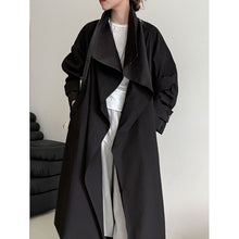 Load image into Gallery viewer, Stand-up Collar Retro Belted Mid-length Loose Coat
