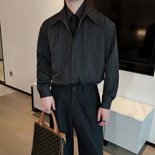 Load image into Gallery viewer, Vertical Striped Retro Casual Shirt
