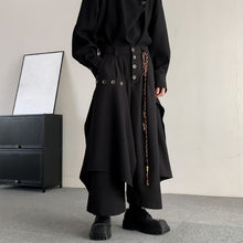 Load image into Gallery viewer, Vintage Button Asymmetric Patchwork Wide-leg Culottes
