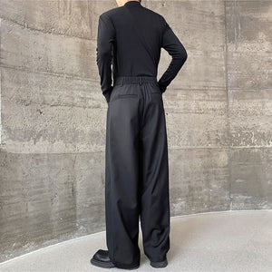 Three-dimensional Pleated Double Waist Casual Pants