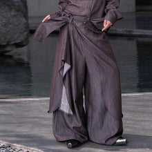 Load image into Gallery viewer, Irregular Slanted Placket Shirt and Trousers Two-piece set
