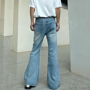 Vintage Diamond Wide-leg Casual Bootcut Jeans