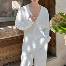 Load image into Gallery viewer, French V-neck Beaded Loose Shirt
