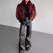 Load image into Gallery viewer, Stage Party Patchwork Leather Warm Faux Fur Coat
