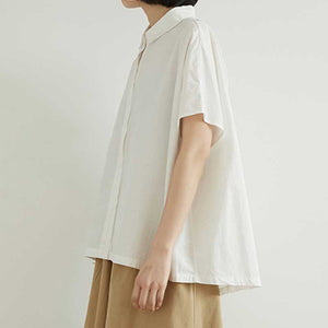 Back Slit Short Sleeve Shirt