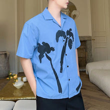Load image into Gallery viewer, Coconut Tree Print Short Sleeve Beach Shirt
