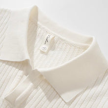 Load image into Gallery viewer, Ice Silk Hollow Pattern Knitted Lapel Polo Shirt
