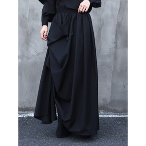 Irregular Double-layered Floor-length Culottes Wide-leg Trousers