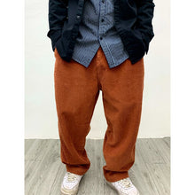 Load image into Gallery viewer, Heavyweight Washed Corduroy Pleated Loose Wide-leg Straight Trousers
