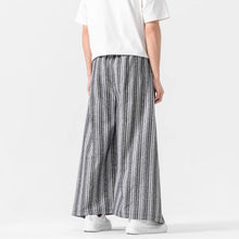 Load image into Gallery viewer, Vintage Striped Linen Thin Loose Wide Leg Culottes
