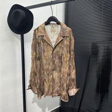 Load image into Gallery viewer, Distressed Wrinkled Printed Long-Sleeve Shirt
