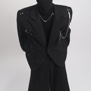 Pearl Necklace Loose Casual Blazer
