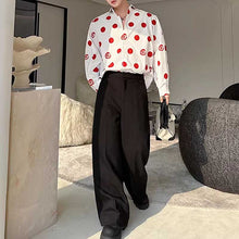 Load image into Gallery viewer, Polka Dot Print Draped Peak Collar Shirt
