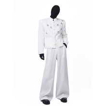 Load image into Gallery viewer, Starry  Hot-Fix Rhinestone Detail Casual Trousers
