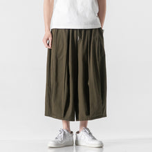 Load image into Gallery viewer, Cotton and Linen Wide Leg Bloomers Cropped Pants
