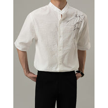 Load image into Gallery viewer, Loose Stand Collar Embroidered Shirt
