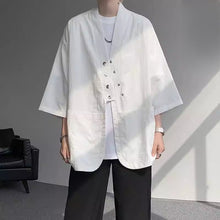 Load image into Gallery viewer, Diagonally Buttoned Loose Cardigan Shirt
