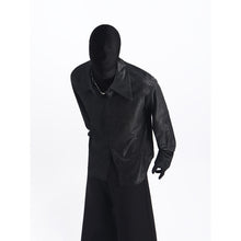 Load image into Gallery viewer, Loose-fit Long-sleeve Ice Silk Shirt with Shoulder Pads
