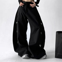 Load image into Gallery viewer, Vintage Embroidered Drape Loose Straight-leg Wide-leg Pants
